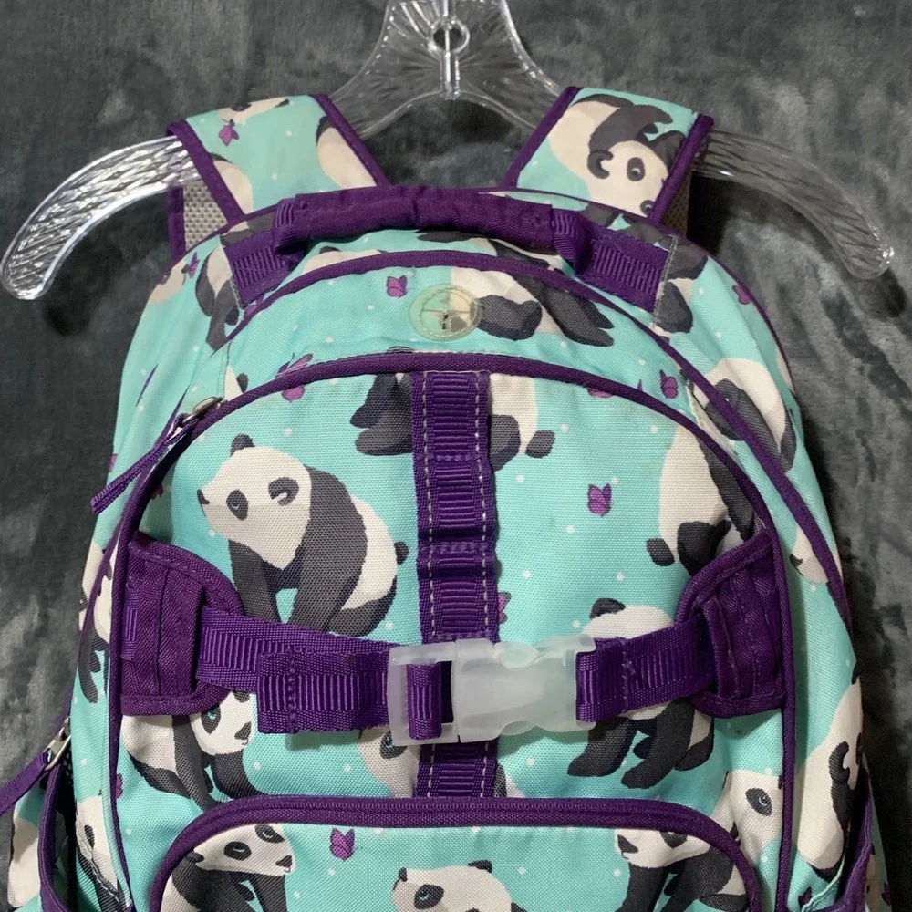 Pottery Barn Kids Backpack Unisex Kids Mackenzie Panda Bear Teal Purple Flaw